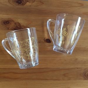 Baileys - Two Clear Glass Mugs with Gold Details